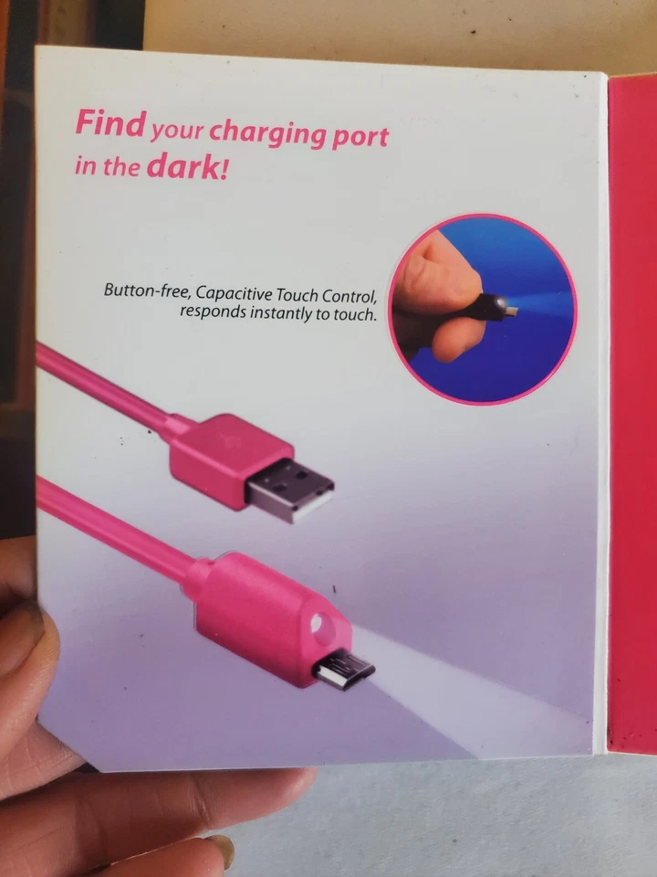 Naztech Lighted Micro USB Cable 6 Ft pink - Image 4 of 4