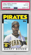 1986 TOPPS TRADED BARRY BONDS ROOKIE CARD #11T PSA 8