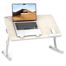 Adjustable Portable Lap Desk with Foldable Legs, Bed Sofa Laptop Tray Teak