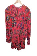 Farm Rio Womens Boho Floral Sunset Tapestry Blush Mini Dress XL Cotton