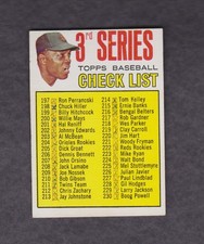 1967 TOPPS Baseball Card #191A 3rd Series Checklist POOR O/C Marked Willie Mays