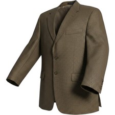 Vtg Chaps Ralph Lauren Blazer 44R Brown Houndstooth Wool Dark Academia Old Money