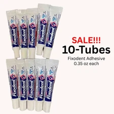 SALE! 10-TUBES! Fixodent Professional Denture Adhesive Cream Travel Size, 0.35oz