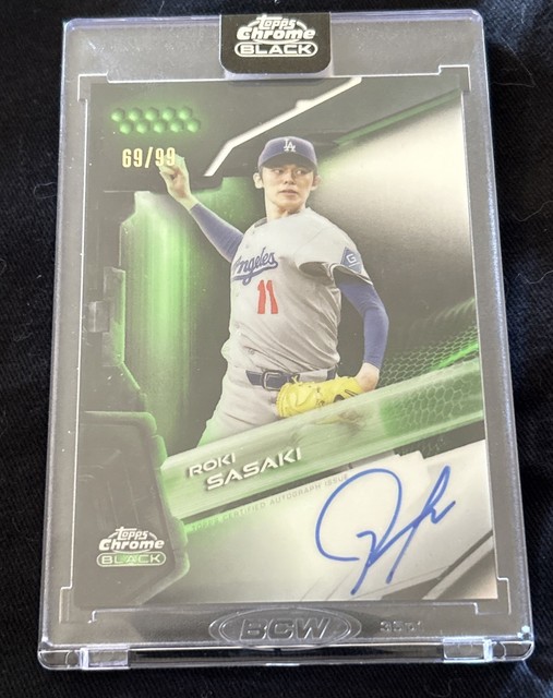 2026 Topps Chrome Black Auto Roki Sasaki #CBA-RS Green Refractor /99 (AU) 2nd yr