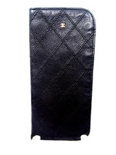 Authentic CHANEL Black Quilted CC Logo Eyeglass Case, 6.25" x 3", 1591559