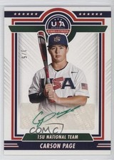2022 Panini USA Baseball Stars & Stripes Green Ink 3/5 Carson Page Auto 4at