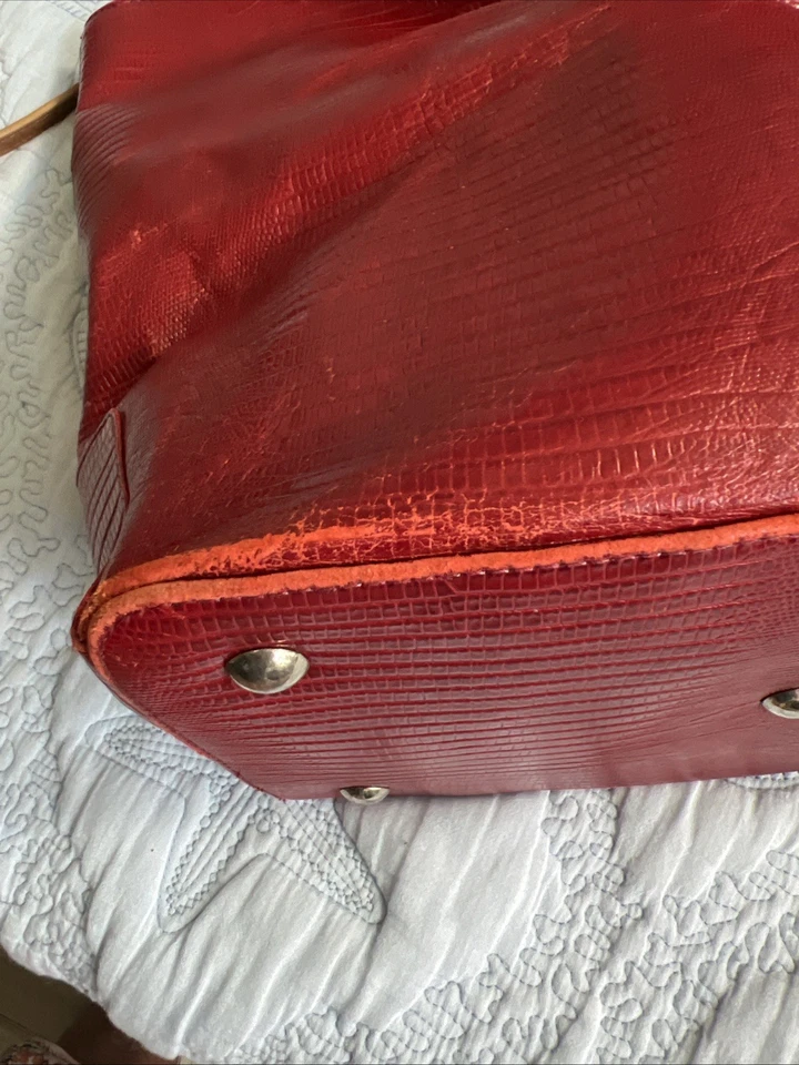 Bolso de Mano Michael Rome Cuero Rojo Genuino Foto 4 de 4