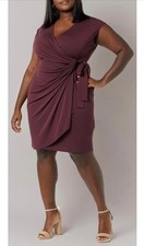 Amazon Essentials Burgundy Faux Wrap Dress 6X
