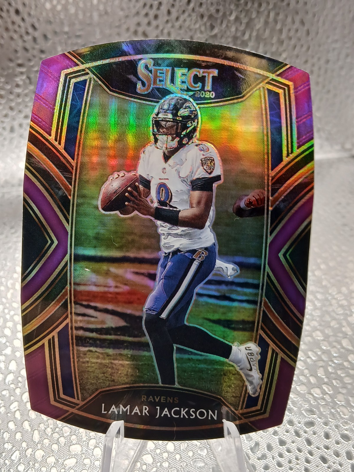 2020 Panini Select - Club Level Lamar Jackson #203 Purple Prizm Die-Cut