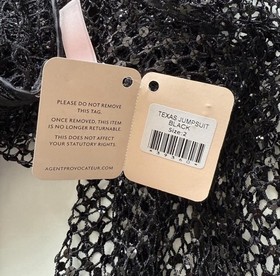 Agent Provocateur Texas Fishnet Jumpsuit Cover Up Black Sequin Size 2