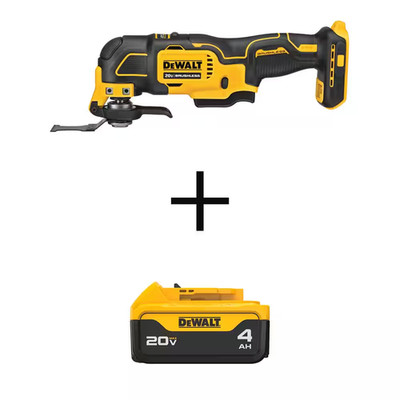 ATOMIC 20V MAX Cordless Brushless Oscillating Multitool and (1) 20V Premium Lith
