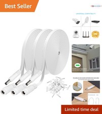 3 Pack 25ft DC Power Extension Cable 2.1mm x 5.5mm for CCTV Camera LED