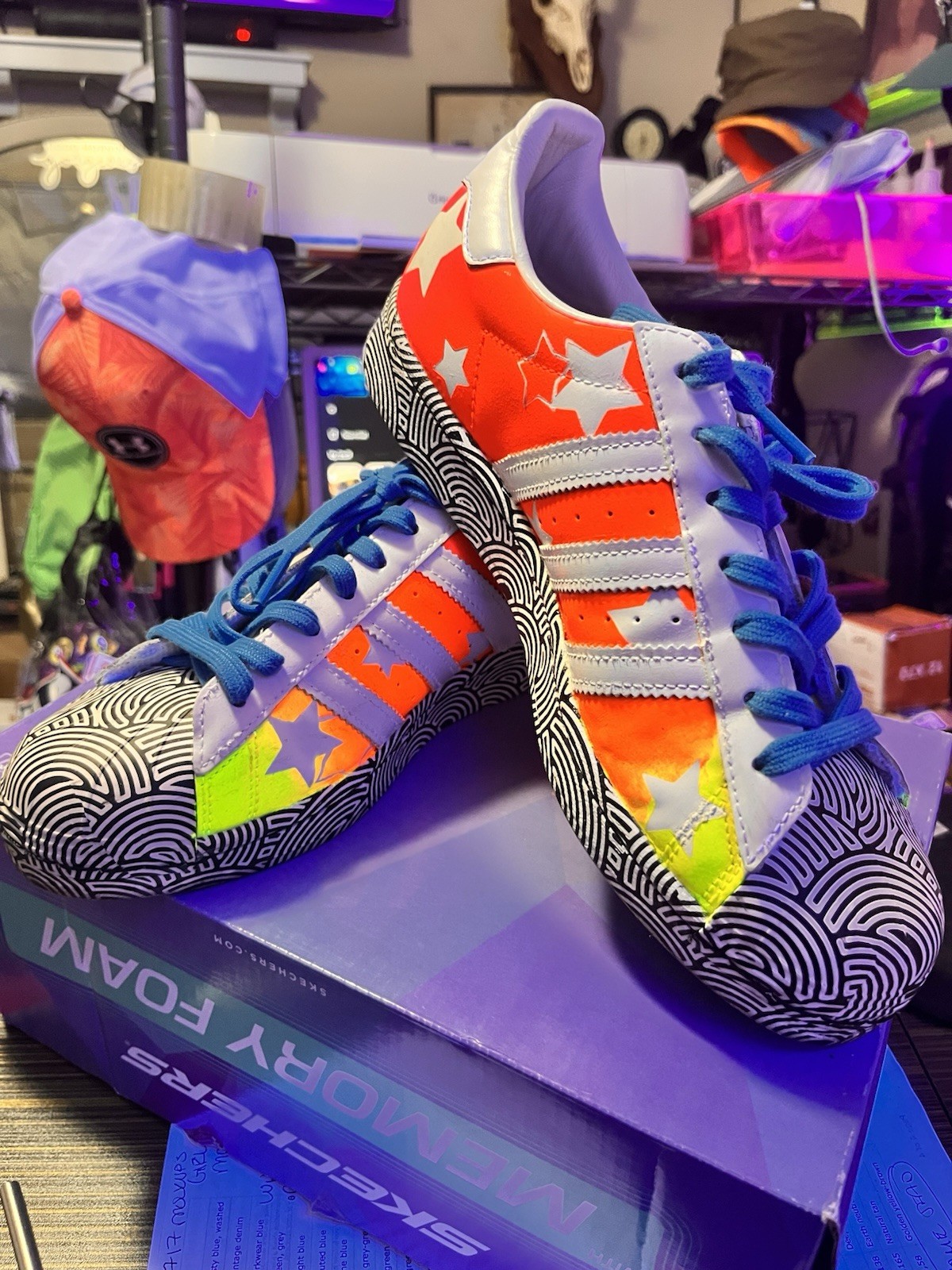 One Of A Kind Hand Painted Custom Adidas Superstar thumbnail 3