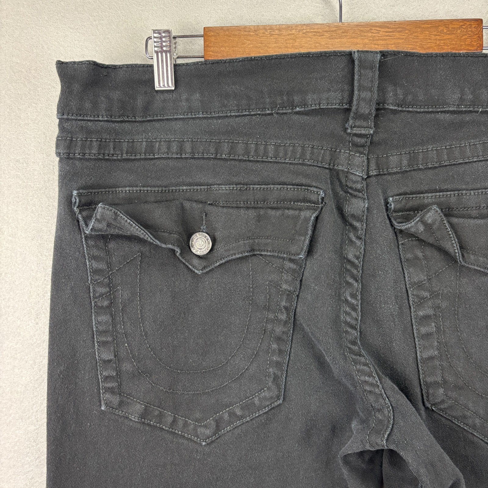 True Religion Ricky Relaxed Straight Black Jeans Mens Actual 40x32 | Tag 42x32 thumbnail 10