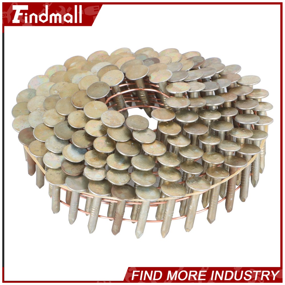 Findmall 7200 Pack 3/4" × 0.12" 15 Degree Electro Galvanized Coil Roofing Nails