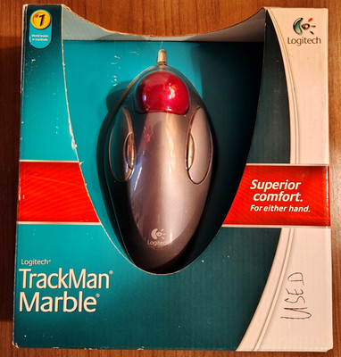 Logitech TrackMan Marble Trackball Mouse USB 910-000806 Excellent Condition