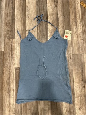 Vintage 2004 Mossimo Blue Halter Top Women s Size L