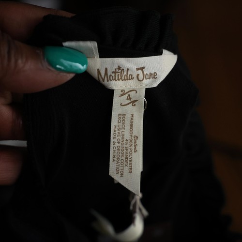 Matilda Jane Black Velvet Shift Dress NWT 6 - Picture 7 of 7