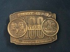 Vintage Telephone Industry Phone Belt Buckle Commemorating 100 Years 1876-1976
