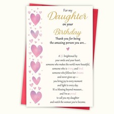 Happy Birthday Card for Daughter, Birthday Card from Mom Dad Parents.Heartwarmin