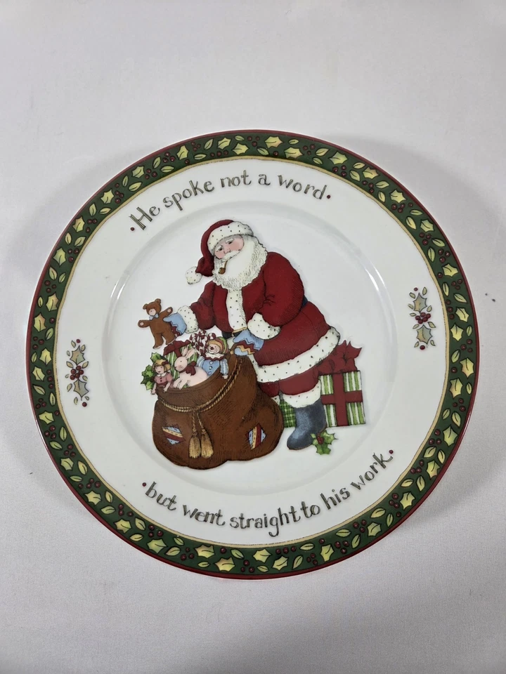 ✨🎄 Juego de 7 platos de ensalada/postre de vacaciones Twas the Night Before Christmas 🦌🎅 Foto 4 de 4