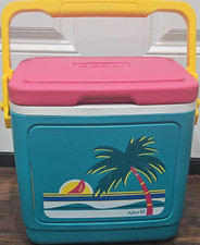 Igloo 10 qt Retro Cooler Box Teal Pink Yellow...
