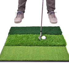 Gosports Tri-Turf XL Golf Hitting Mat 24X24 in Golf Practice Mat for Indoor/Ou
