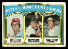 1972 Topps AL Home Run Leaders (Melton / Cash / Reggie Jackson) #90 - Low Grade