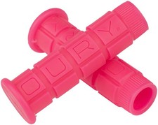 Oury Single Compound Grips - Neon Pink 114mm Length Flangeless Bike Grips