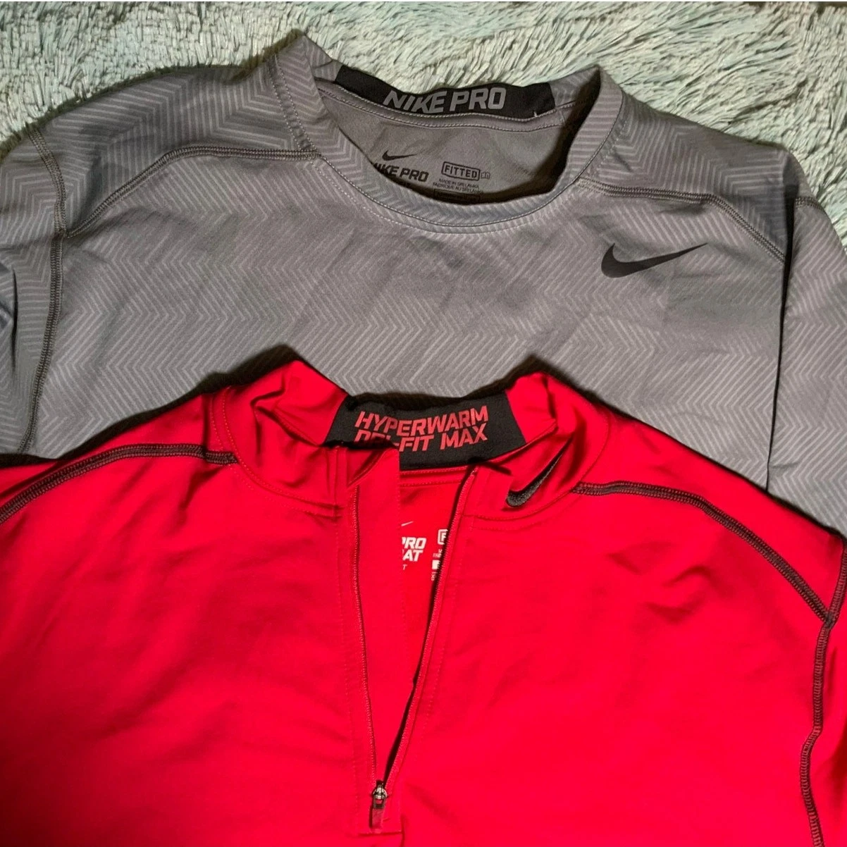 BUNDLE- Nike Pro Dri-fit XXL Fitted Base Layer - Red and Grey