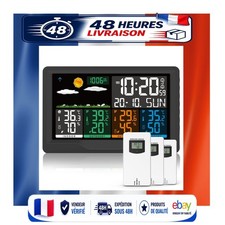 Station Météo Sans Fil 3 Capteurs Écran Couleur Thermomètre Hygromètre Réveil