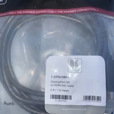 Kramer 6ft DisplayPort (M) to HDMI (M) Video Cable
