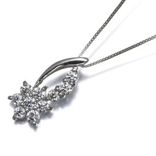 Diamond 0.30ct Flower Necklace 900 850 Platinum
