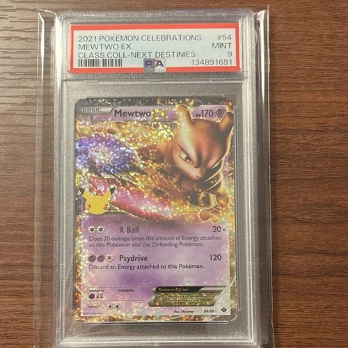 🔥Mewtwo EX 54/99 Celebrations Classic Collection Full Art Holo 2021 PSA9🔥