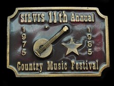 MI09137 VINTAGE 1985 SILVIS 11TH ANNUAL COUNTRY MUSIC FESTIVAL BELT BUCKLE