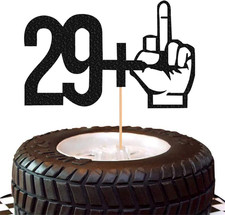 1 PCS Black Glitter 30Th Birthday Cake Topper, 29 1 Cake Pick for Celebration