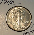 1940 Walking Liberty Silver Half Dollar BU Bright White
