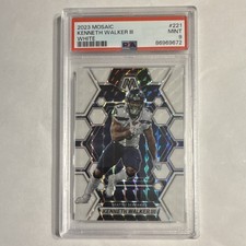 2023 Panini Mosaic White Parallel #221 Kenneth Walker III PSA 9 Seahawks NFL