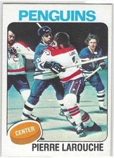 1975-76 TOPPS PIERRE LAROUCHE ROOKIE CARD (PENGUINS) #305. rookie card picture