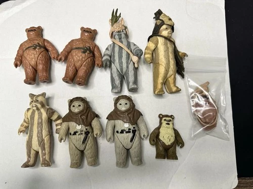 1980-84 Figure Lot Vintage Kenner ROTJ Wicket Logray Teebo Romba Chief Chirpa
