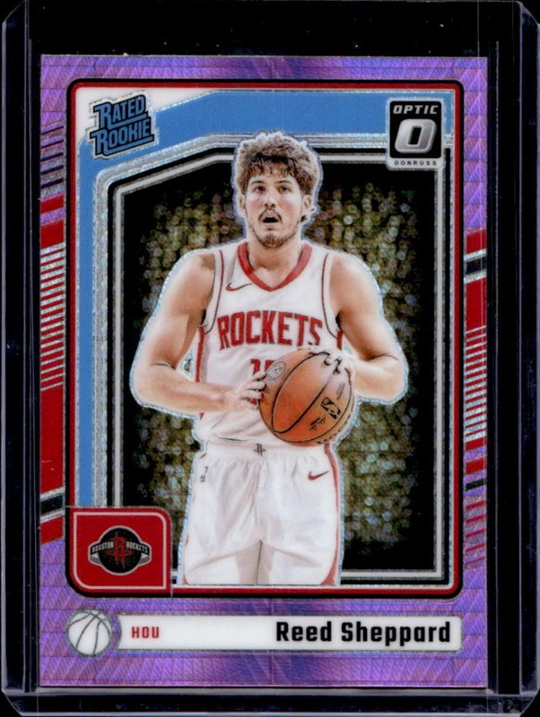 2024-25 Panini Donruss Optic Reed Sheppard Hyper Pink Prizm RC Rated Rookie #255