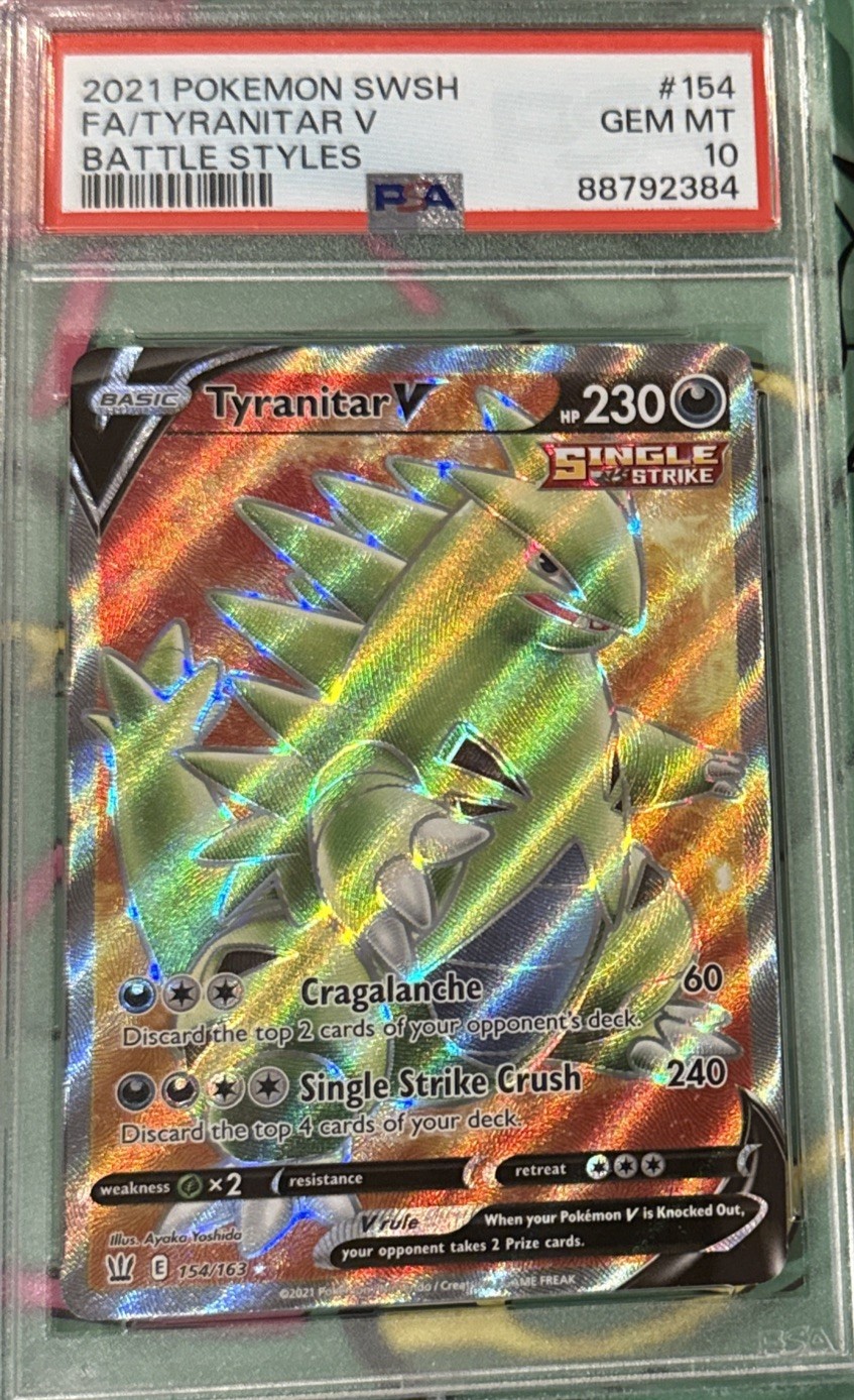 2021 Pokemon Battle Styles Full Art #154: Tyranitar v PSA 10 Gem Mint