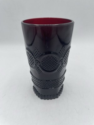 Vintage Avon 1876 Cape Cod Ruby Red 5.5'' Drinking Glass Tumbler 12oz. MINT