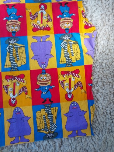 McDonalds Fabric Ronald Grimace Hamburglar Officer Big Mac 27"x25" Characters - Picture 6 of 11