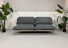 Rolf Benz Nova Sofa Grau Designer Schlaffunktion Stoff Couch