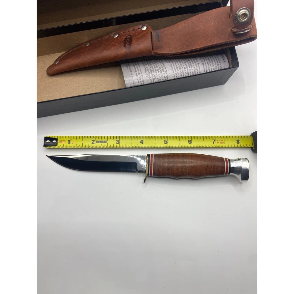 Cuchillo de caza de hoja fija KA BAR 1232 con funda de cuero Foto 4 de 4