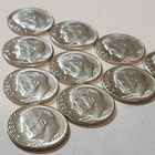 Lot of 10 • 1963‑D Roosevelt Dimes • 90% Silver • AU Slider • X122