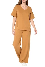 Peace Love World Women's French Terry Pullover/Pant Set Dune