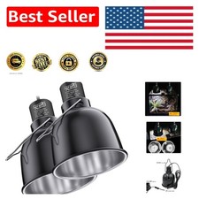 2-Pack Reptile Light Fixture: Dimmable Dome for Enhanced Brightness