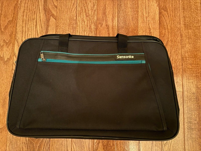 Samsonite Legacy Sport Carry On Luggage Airplane Black Teal Vintage Bag
